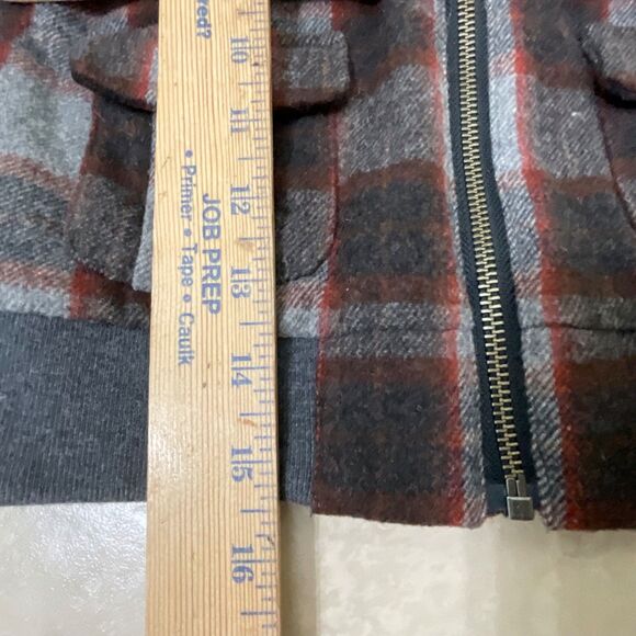Janie & Jack Sherpa Plaid zip up Bomber Jacket Toddler Size 3/4 brown wool blend - Picture 11 of 14